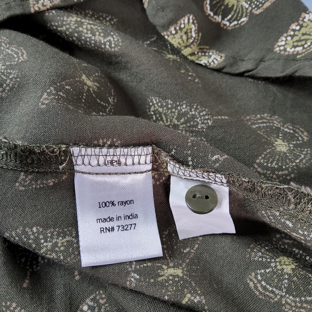 Sonoma Olive Green Butterfly Print Sleeveless Blouse - Picture 5 of 5